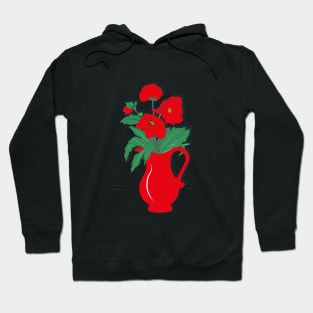 Poppy Bouquet Red Poppies Flowers Pitcher Hoodie